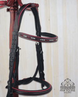 pink equine hot pink straight crystal bridle