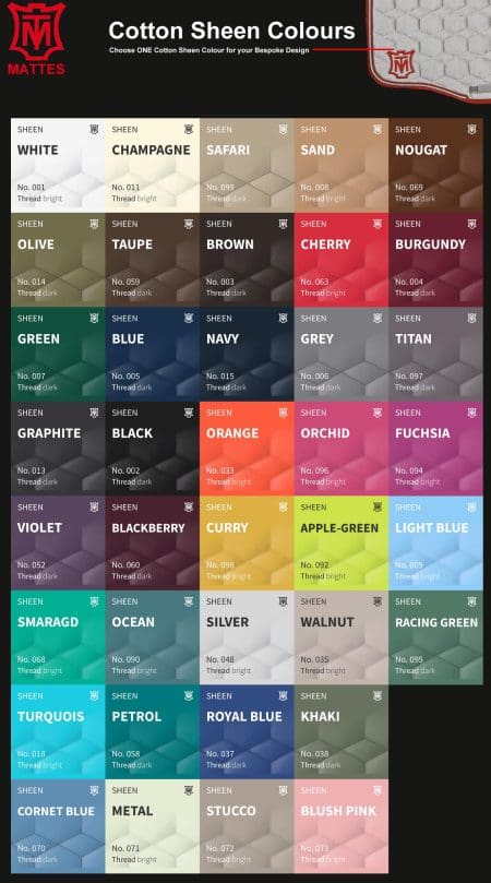 2022 Mattes Equestrian Cotton Sheen Colours