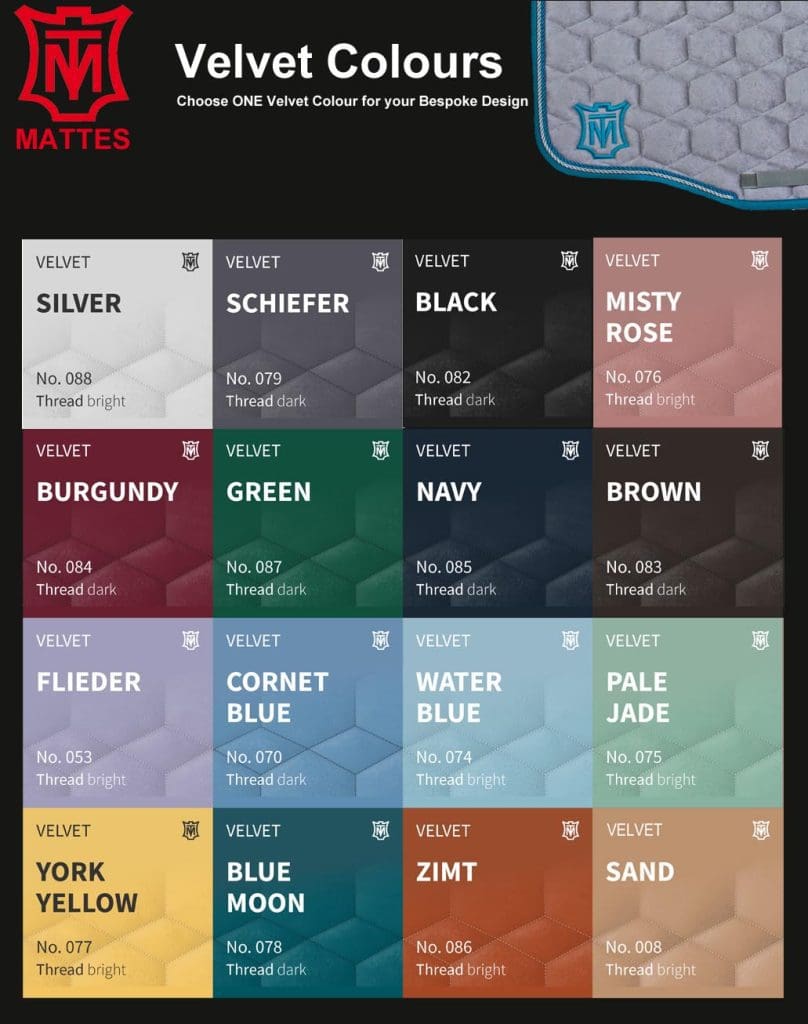 Custom Mattes Pads The Luxury Velvet Square Saddle pad