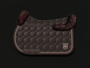 Brown Square All Purpose Saddle Pad with front and rear sheepskin