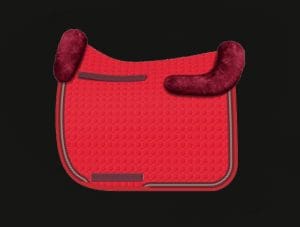 Cherry Red Dressage Cotton Square Sheepskin Saddle Pad