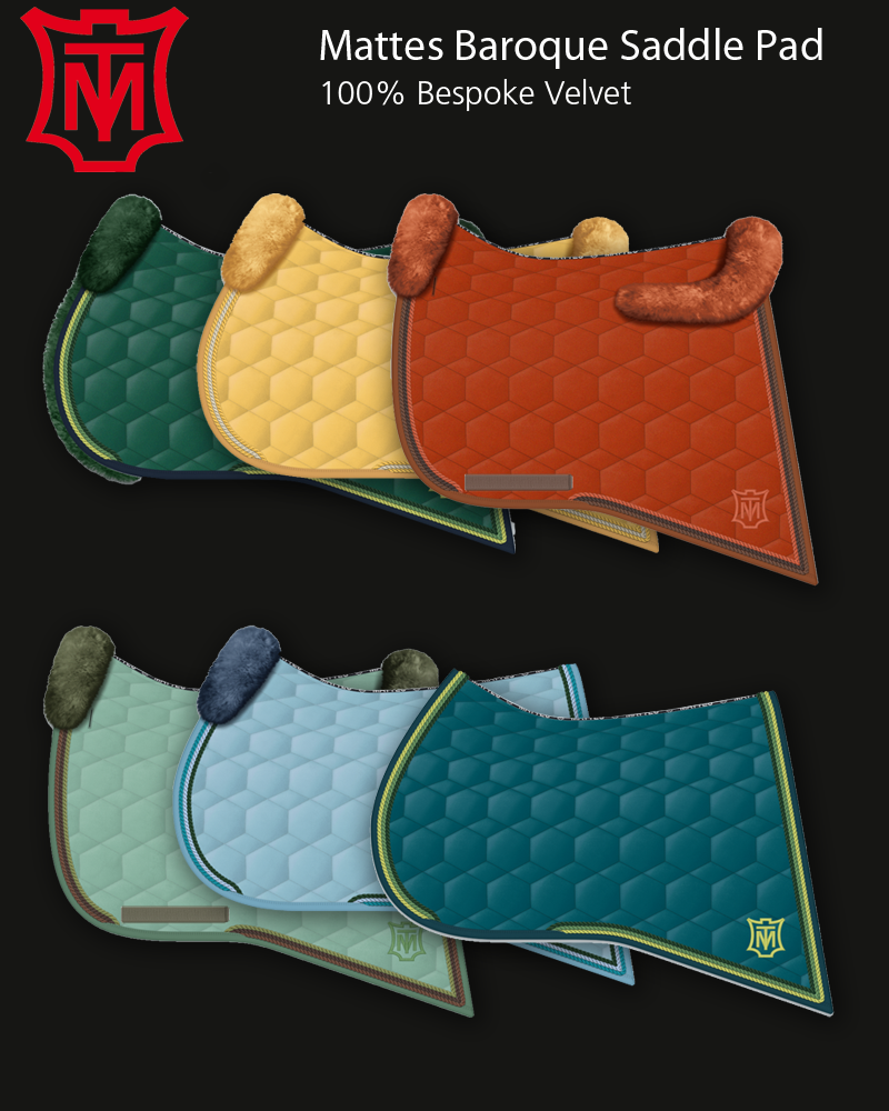 Mattes Baroque Velvet Saddle Pads Pink Equine
