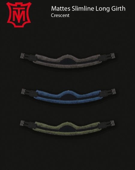 Mattes Slimline Black Leather Crescent Girth
