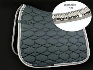 Graphite Grey HKM Diamante Saddle Pad