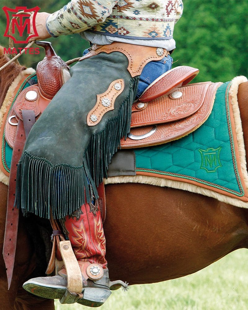 Green western saddle pad clearance