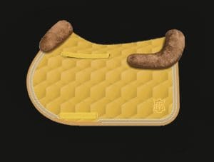 Mustard Yellow Jumping Sheepskin Saddle Pad