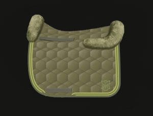 Olive Green Dressage Sheepskin Saddle Pad