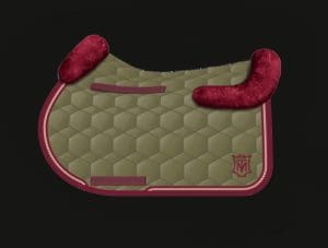 Olive Green Jumping Sheepskin Saddle Pad