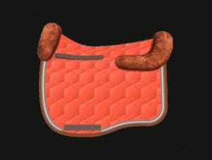 Orange Dressage Sheepskin Saddle Pad