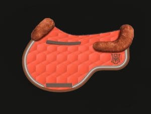 Orange Jumping Sheepskin Saddle Pad