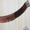 Pink Equine Sport Ergonomic Girth Tan Leather Side View