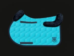 Turquoise Jumping Sheepskin Saddle Pad