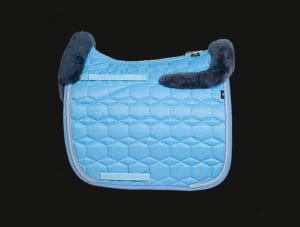 Light Blue Dressage Square Sheepskin Saddle Pad