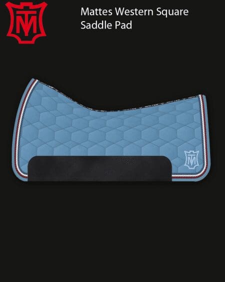 Mattes Cornet Blue Velvet Western Square Saddle Pad