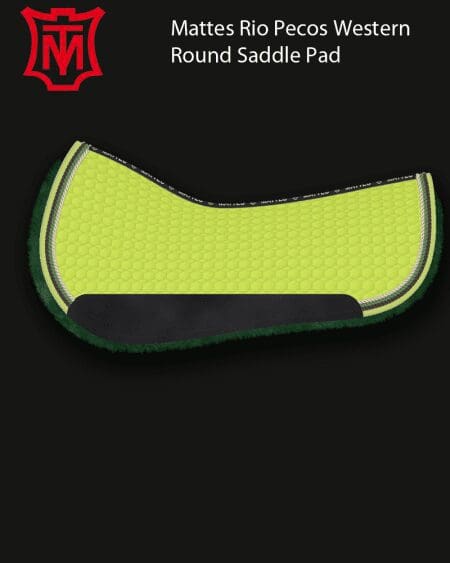 Lime Green Rio Pecos Cotton Round Western Saddle Pad