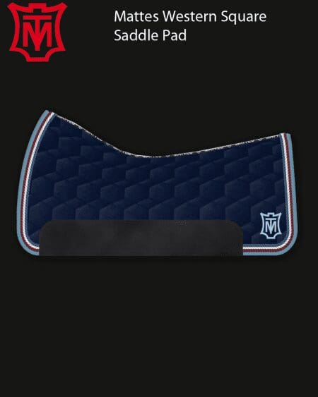 Mattes Navy Velvet Western Square Saddle Pad