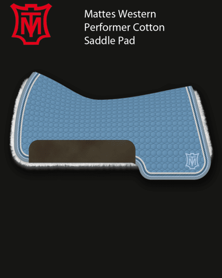 Mattes Performer Cornet Blue Cotton Western Saddle Pad