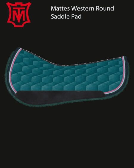 Mattes Petrol Velvet Western Round Pad