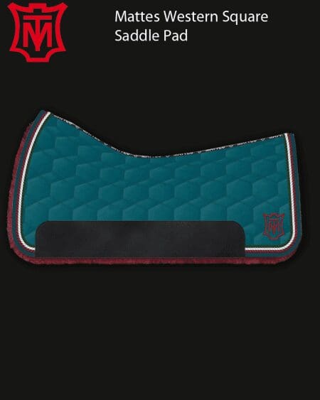 Mattes Velvet Western Petrol Square Saddle Pad