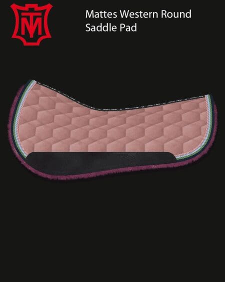 Mattes Velvet Western Round Pad Dusky Rose
