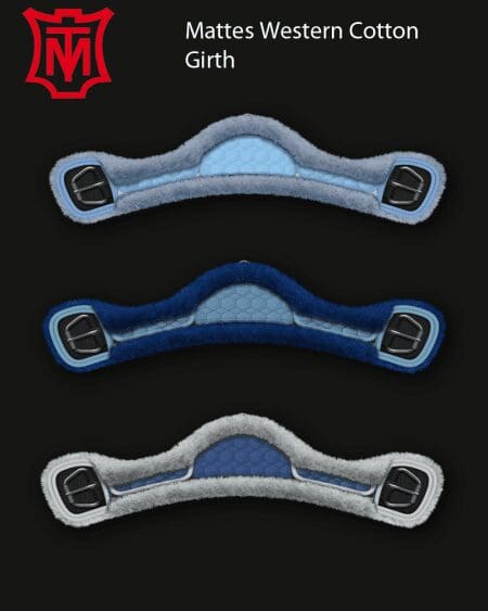 Mattes Western Athletico Cotton Sheepskin Girth Blue