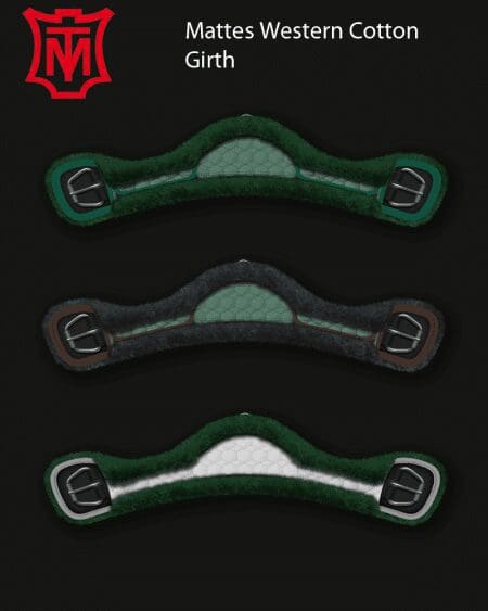 Mattes Western Athletico Cotton Sheepskin Girth Green