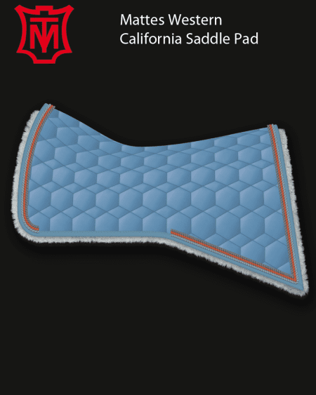 Western California Cornet Blue Cotton Sheen Saddle Pad