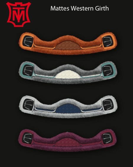Mattes Western Crescent Shaped Cotton Sheepskin Girth