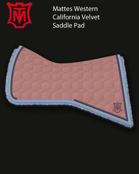 Mattes Western Dusky Pink Velvet California Saddle Pad