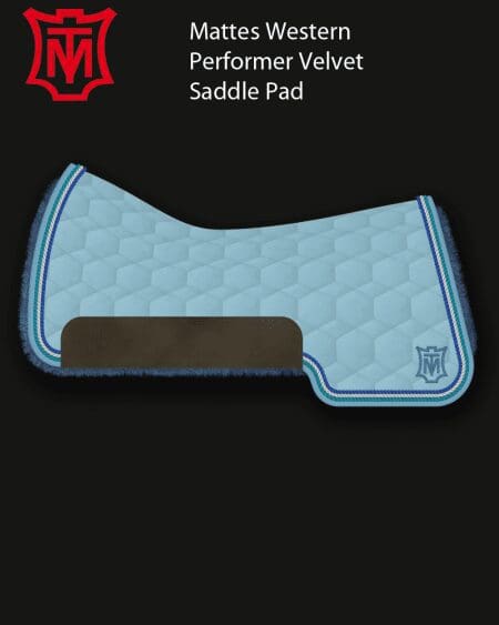 Mattes Western Performer Water Blue Velvet Saddle Pad