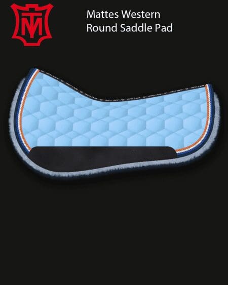 Mattes Western Round Cotton Sheen Pad Blue