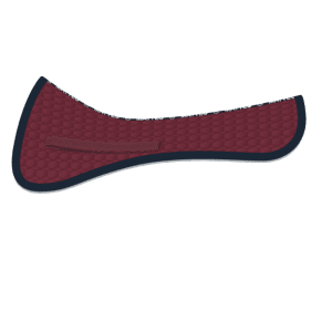 Burgundy Cotton Dressage Half Pad with Navy Blue Binding