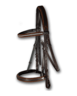 Crystal Bridle Brown with Rust Piping