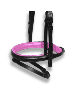 Noseband Black with Candy Pink Padding - Flash