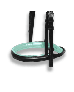 Noseband Black with Mint Padding - Plain