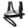 Cob Size - Black Patent Leather White Padding Crank Flash Noseband 2 Noseband Black Patent with White Padding Flash