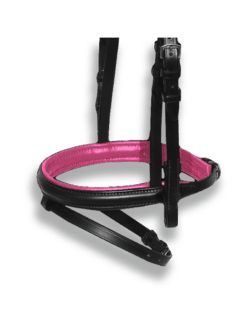 Noseband Black with Hot Pink Padding - Flash