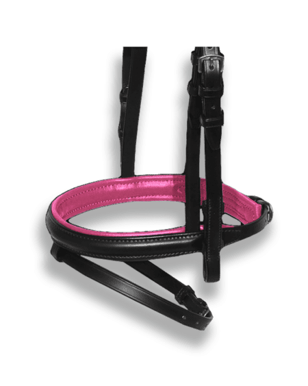 Noseband Black with Hot Pink Padding - Flash