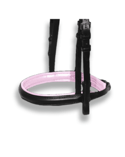 Noseband Black with Baby Pink Padding - Plain