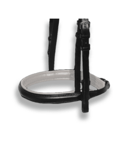 Noseband Black with Dove Grey Padding - Plain