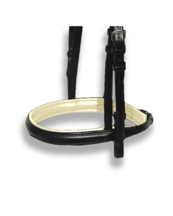 Noseband Black with Lemon Padding - Plain