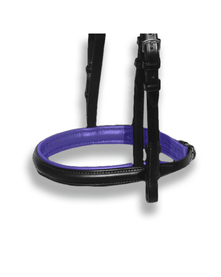 Noseband Black with Purple Padding - Plain