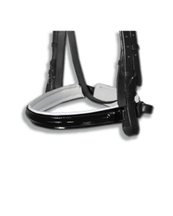 Noseband Black Patent with White Padding Cavesson