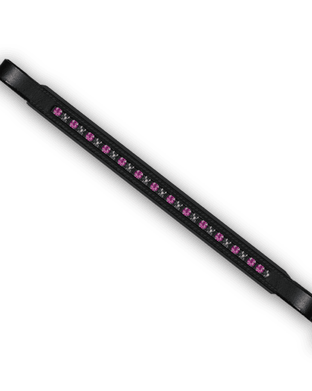 Crystal Browband Black with Fuschia Jet Crystals