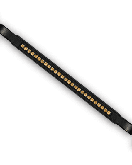 Crystal Browband Black with Lt Col Topaz Crystals