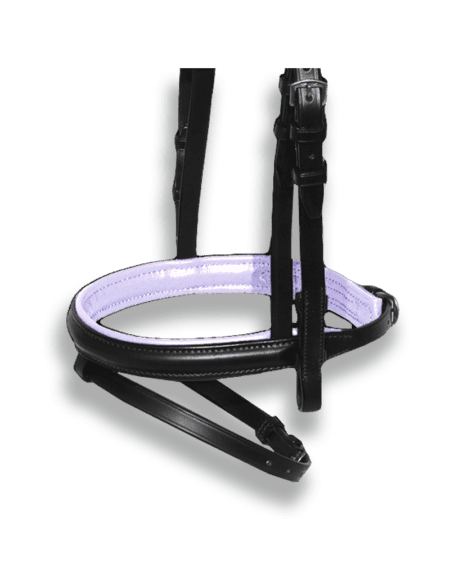 Noseband Black with Lilac Padding - Flash