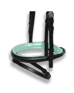 Noseband Black with Mint Padding - Flash