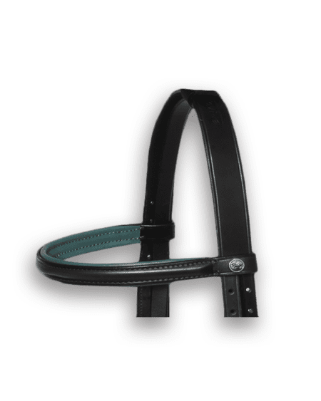 Browband Black with Forest Green Padding