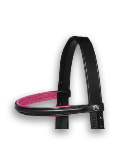 Browband Black with Hot Pink Padding