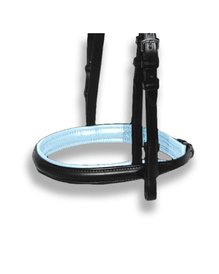 Noseband Black with Baby Blue Padding - Plain